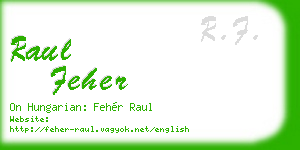 raul feher business card
